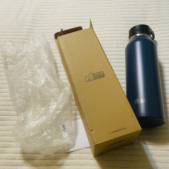 Gorilla Grip Insulated Stainless Steel Water Bottle with Straw, 40 oz-NEW - Picture 1 of 4
